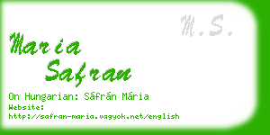 maria safran business card